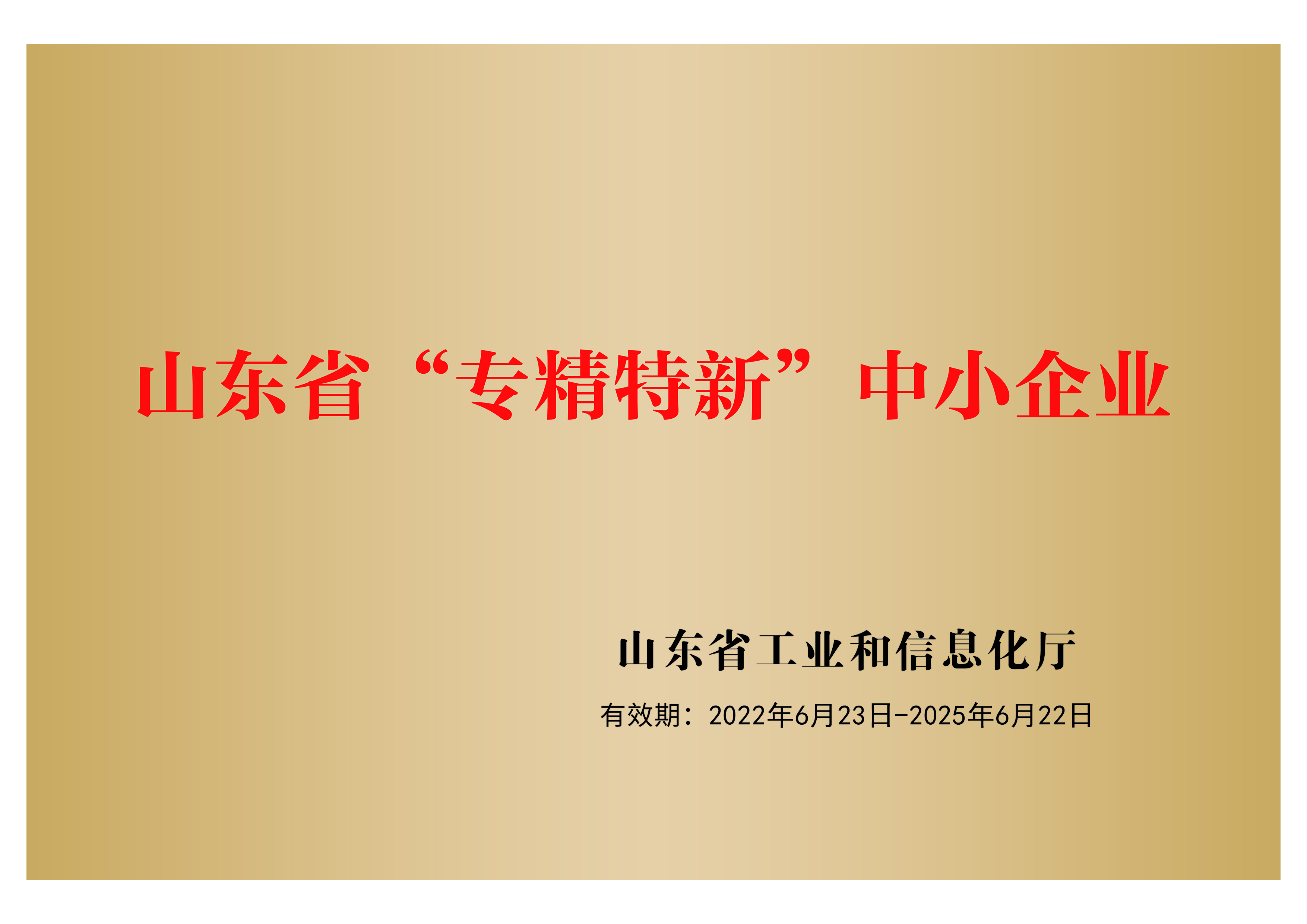 山東省“專精特新”中小企業(yè)